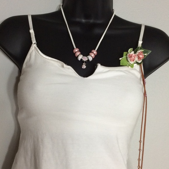 🌸4PC BOHO PINK SKIRT TANK NECKLACE HAIR PIECE SET - Picture 7 of 7